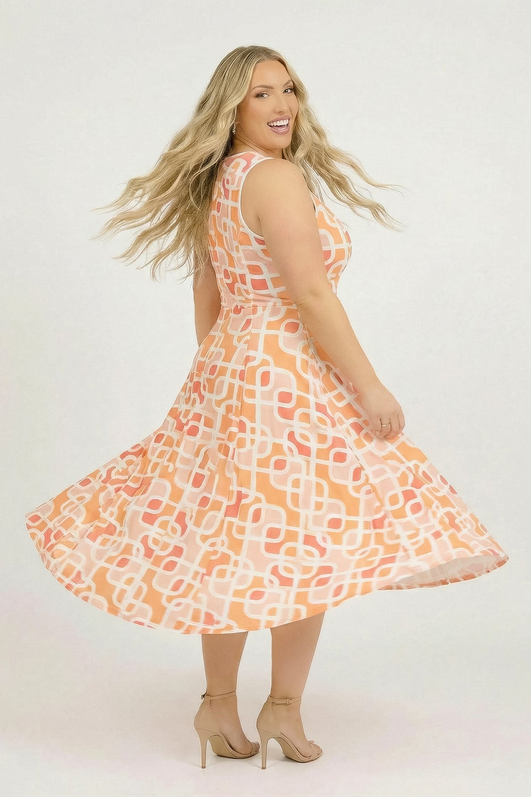 Curvy Sense Inc. Dresses Plus Size Alessia Couture Line Dress - Coral