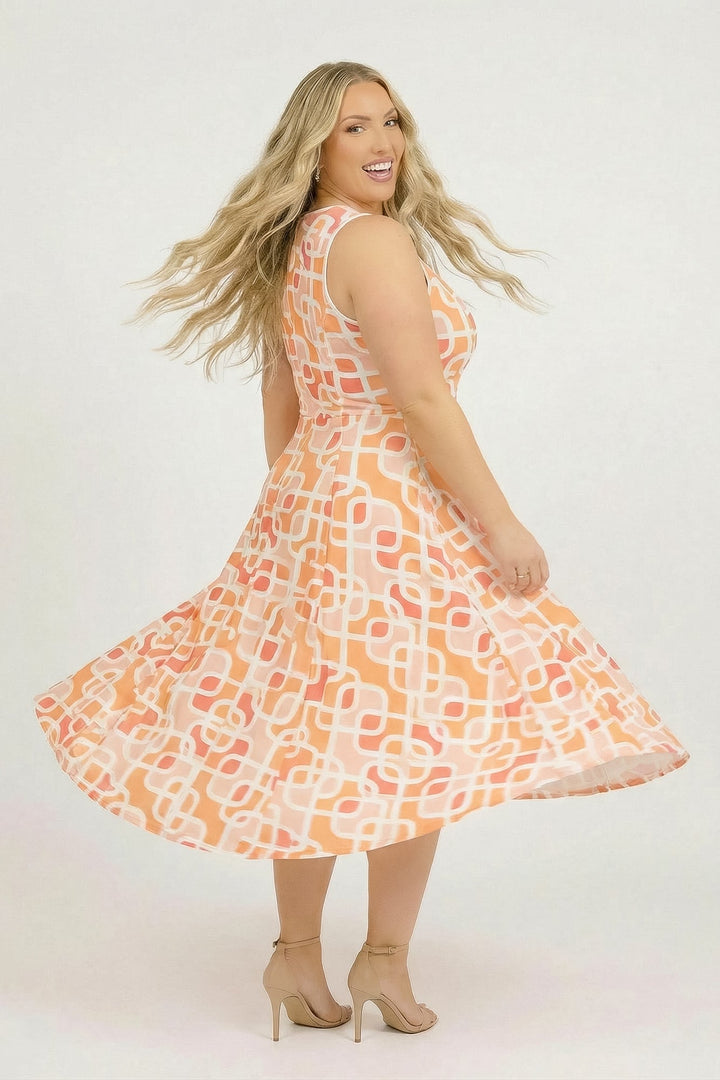 Curvy Sense Inc. Dresses Plus Size Alessia Couture Line Dress - Coral