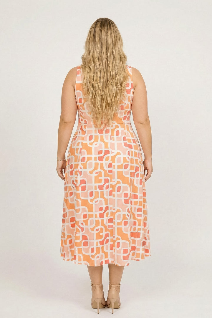 Curvy Sense Inc. Dresses Plus Size Alessia Couture Line Dress - Coral