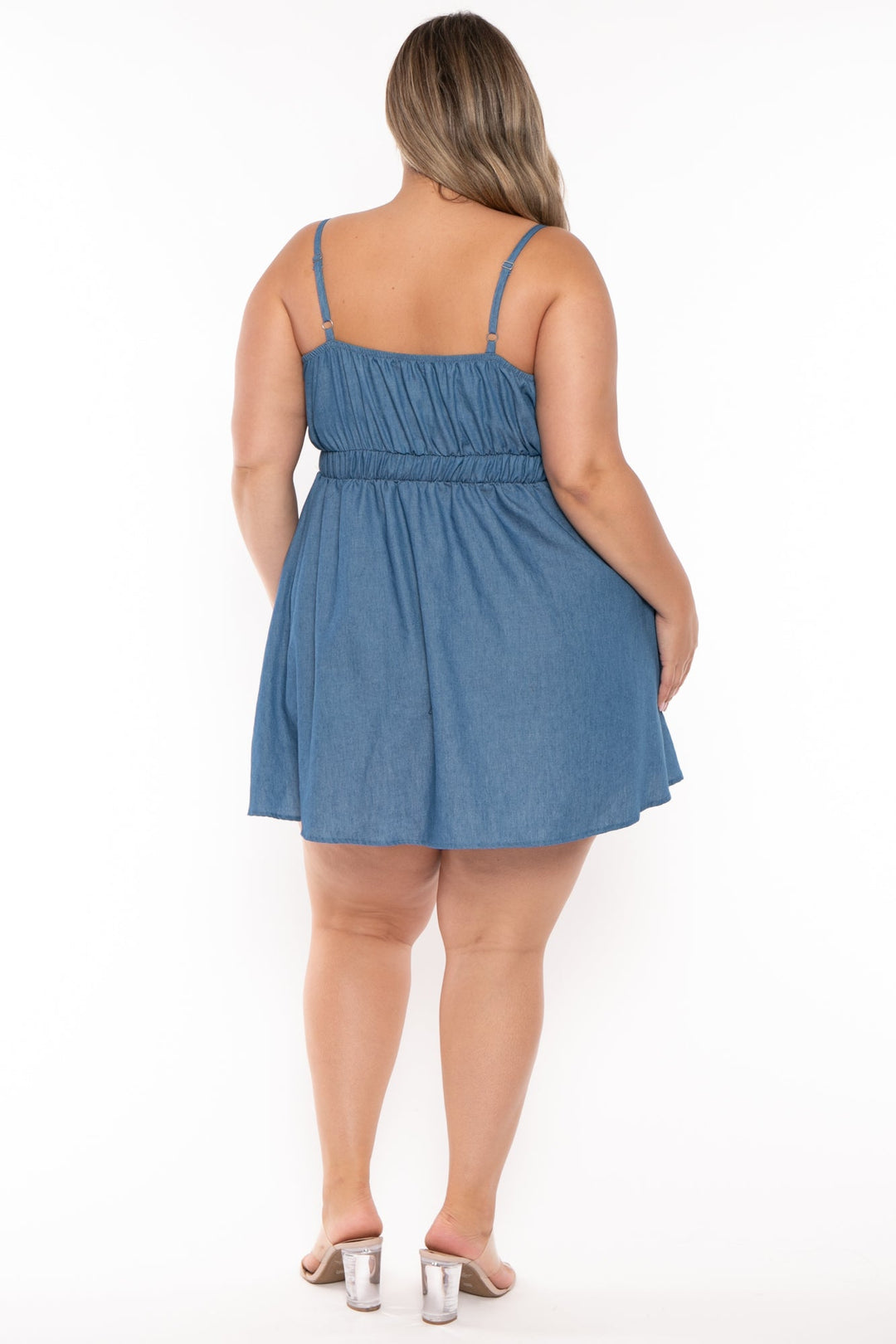 Curvy Sense Dresses Plus Size Aliza Rosset Flare  Dress- Blue