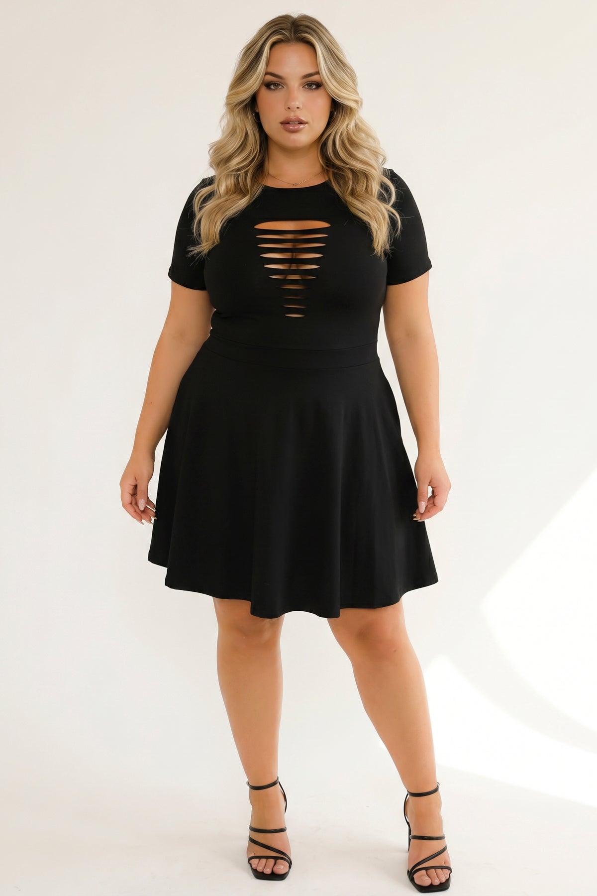 Plus Size Amaira Destructed Flare Dress