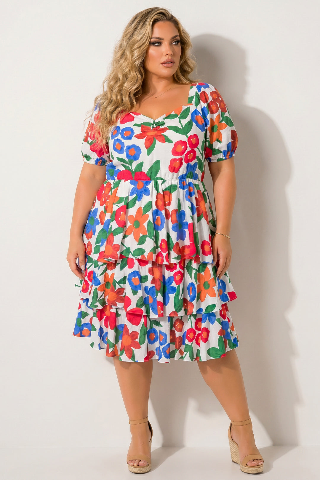 Plus Size Amalia Floral Tiered Dress