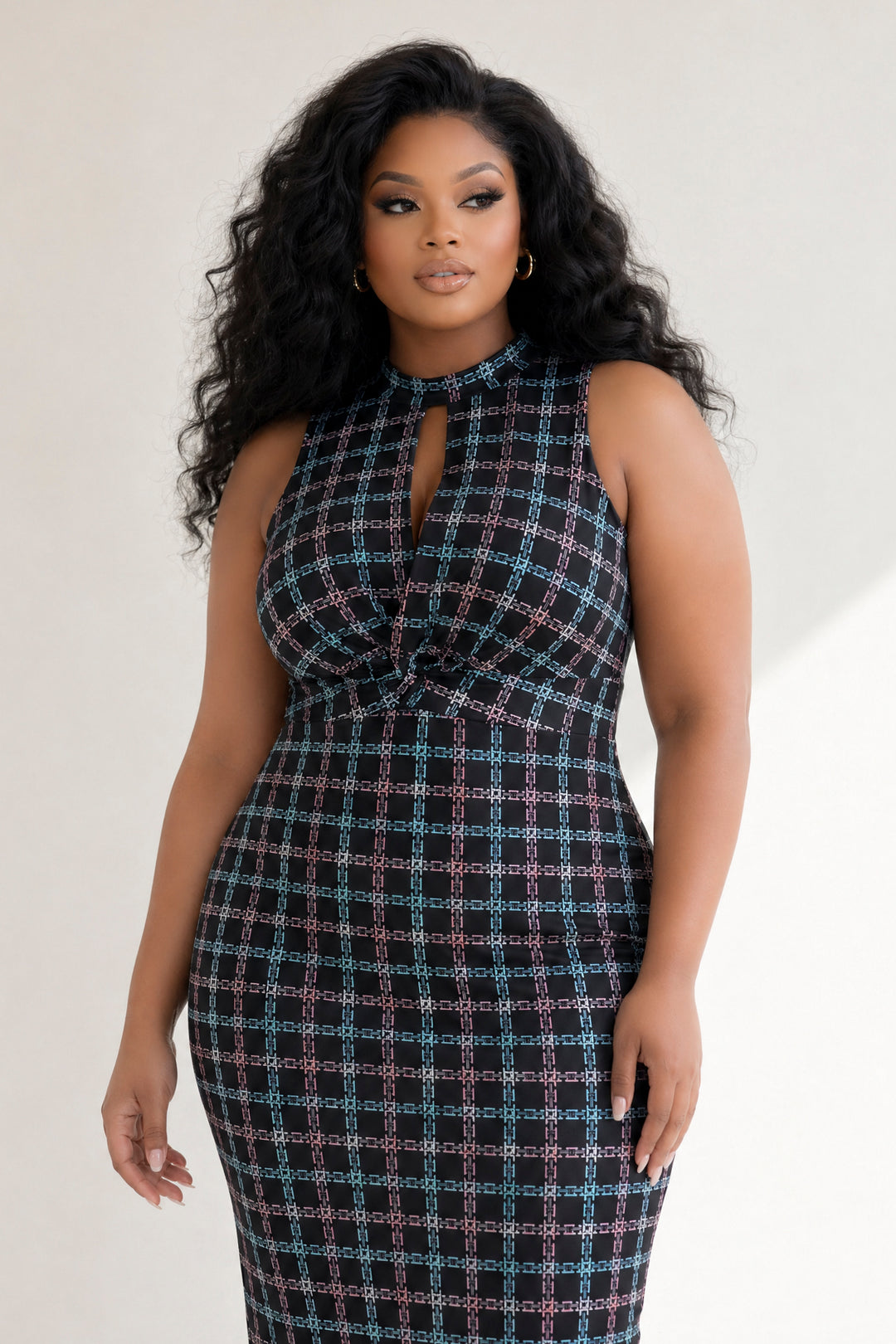 Curvy Sense Inc. Dresses Plus Size Ameri Bodycon Dress - Black