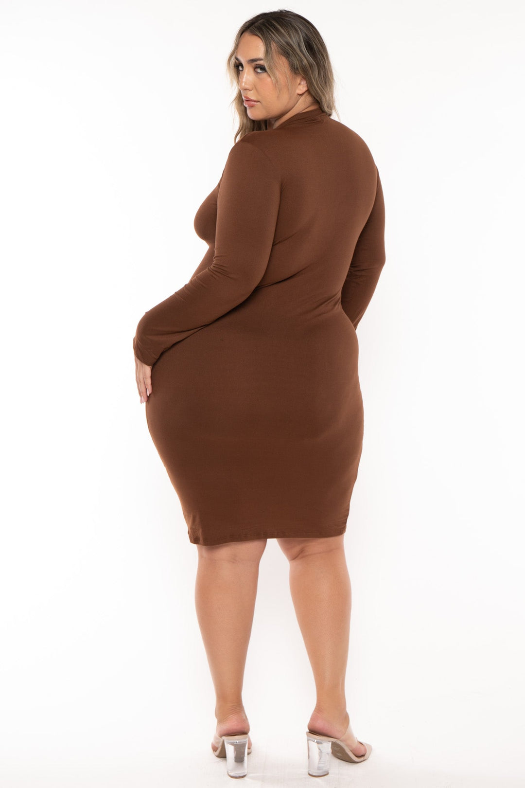 POPULAR 21 Dresses Plus Size Amilia  Bodycon Dress -Brown