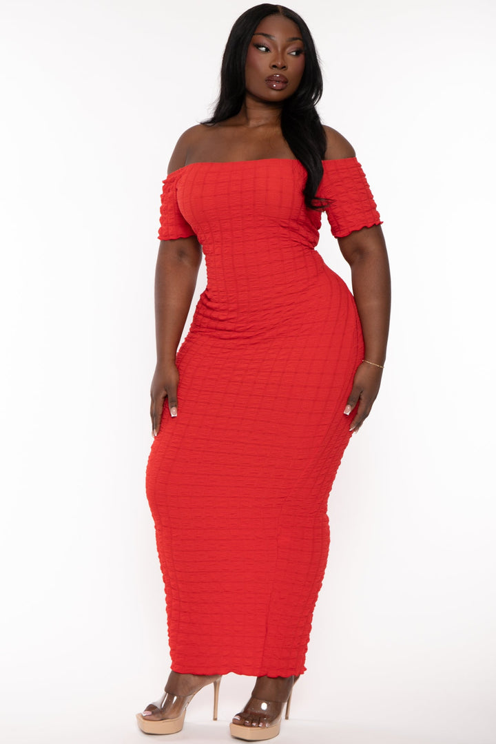Curvy Sense Dresses Plus Size Arlissa Tube Maxi Dress - Red