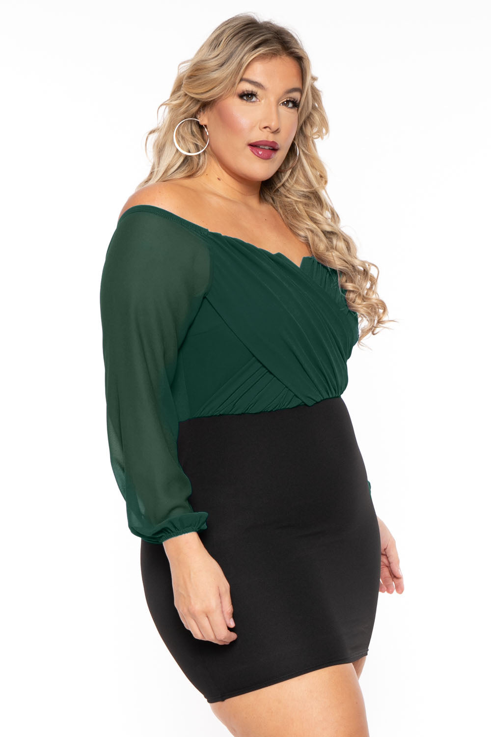 Bluebell Dresses Plus Size Aryana Cross Over Dress - Green