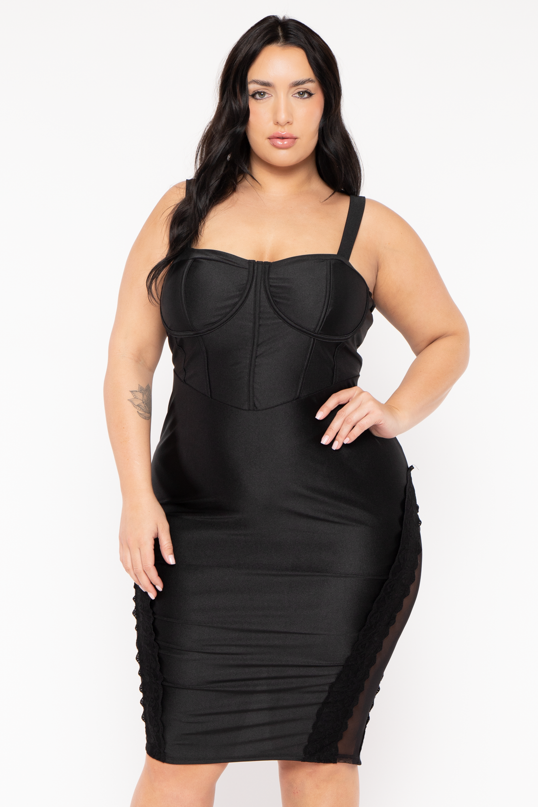 Curvy Sense Dresses Plus Size Astrid Bodycon  Dress - Black