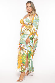 The Curve LA Dresses Plus Size Athena Double Slit Maxi Dress - Ivory