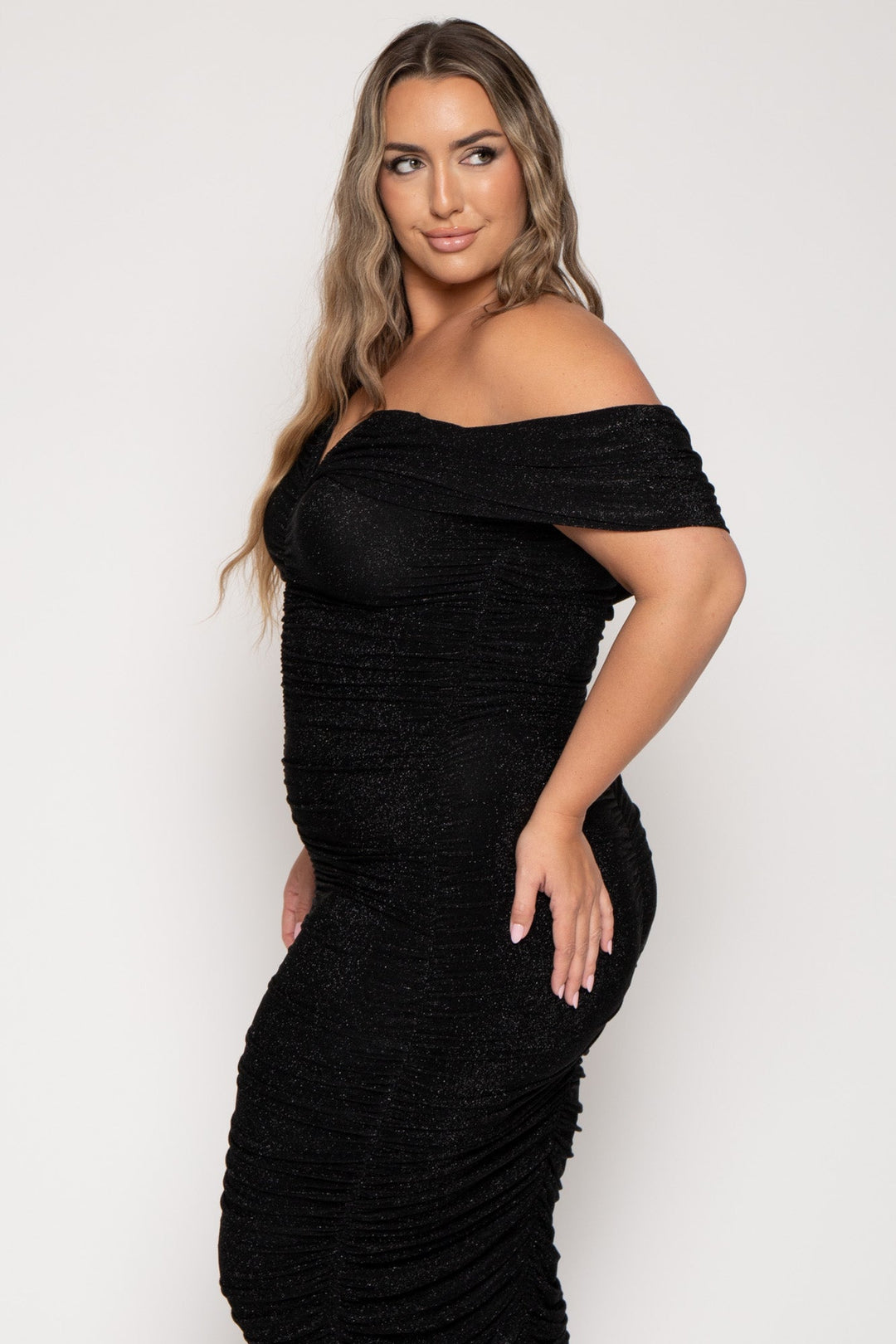 Curvy Sense Dresses Plus Size Audrina Maxi  Dress -Black