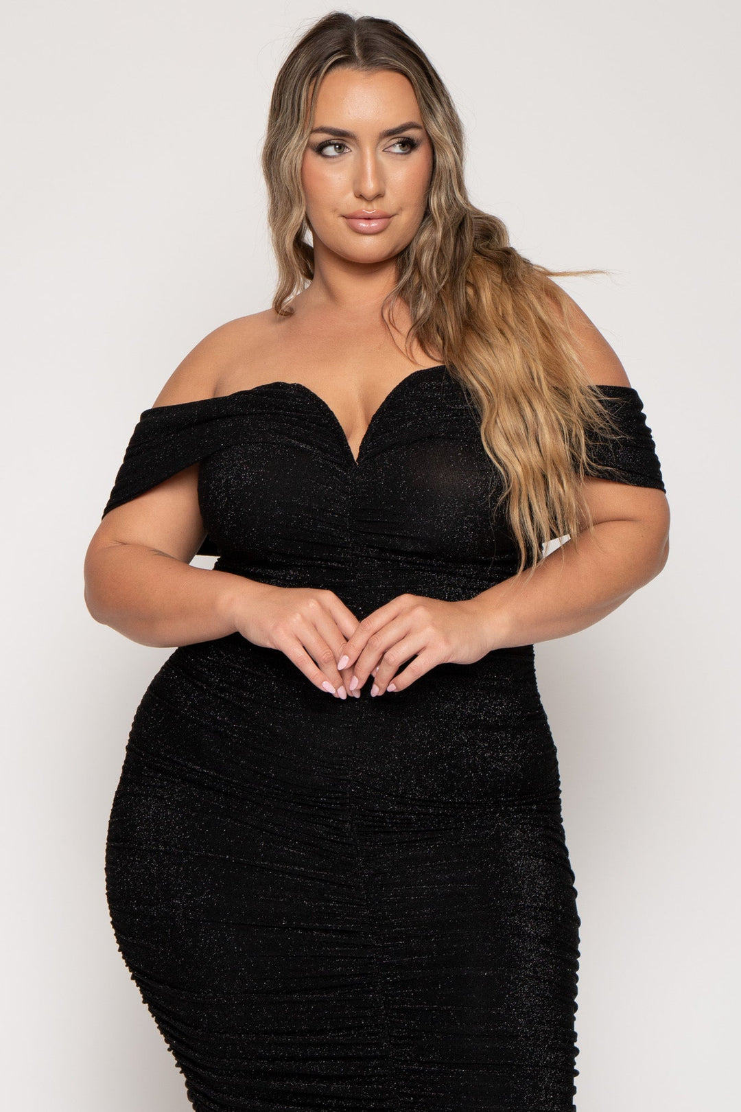 Curvy Sense Dresses Plus Size Audrina Maxi  Dress -Black