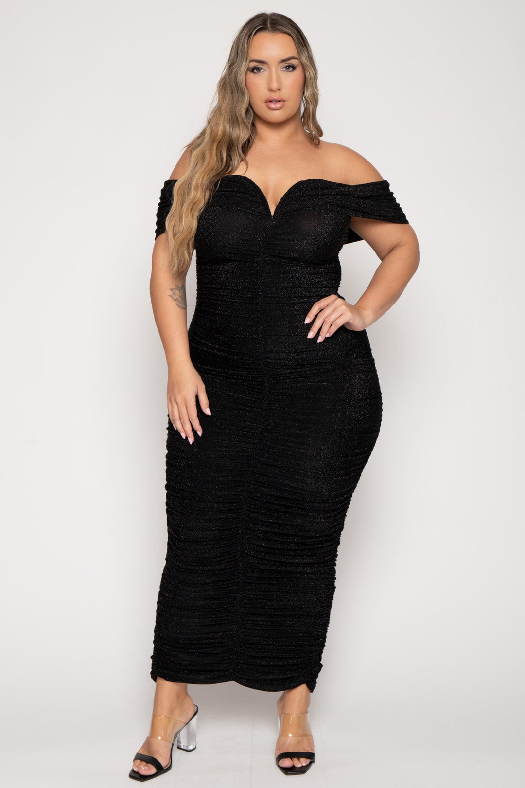 Curvy Sense Dresses Plus Size Audrina Maxi  Dress -Black