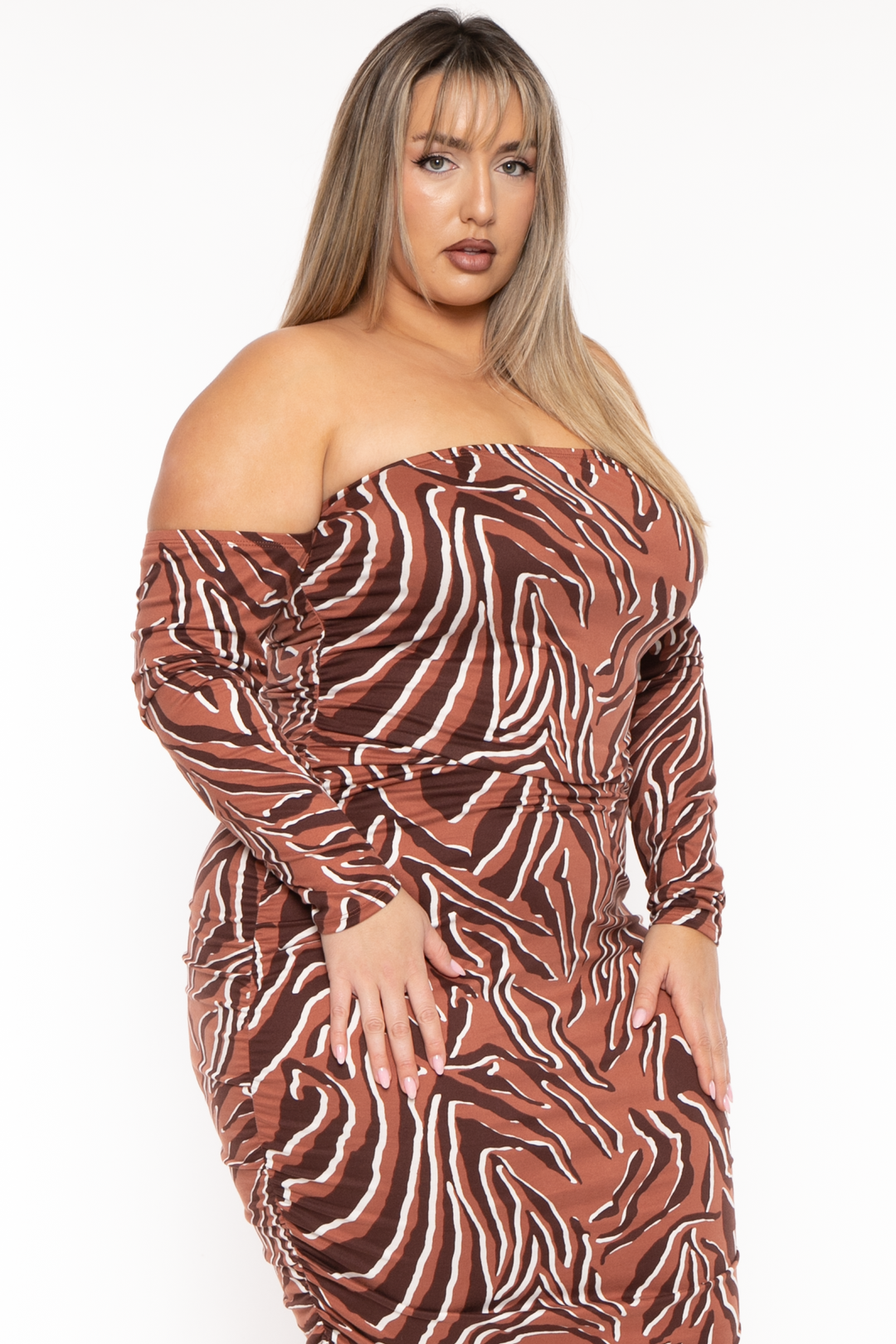 Plus Size Aura Tube Maxi Dress - Brown 2X / Brown at Curvy Sense Plus Size Aura Tube Maxi Dress - Brown 2X / Brown at Curvy Sense
