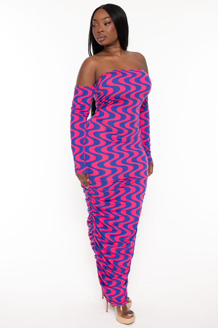 Curvy Sense Dresses Plus Size Aura Tube Maxi Dress - Multi