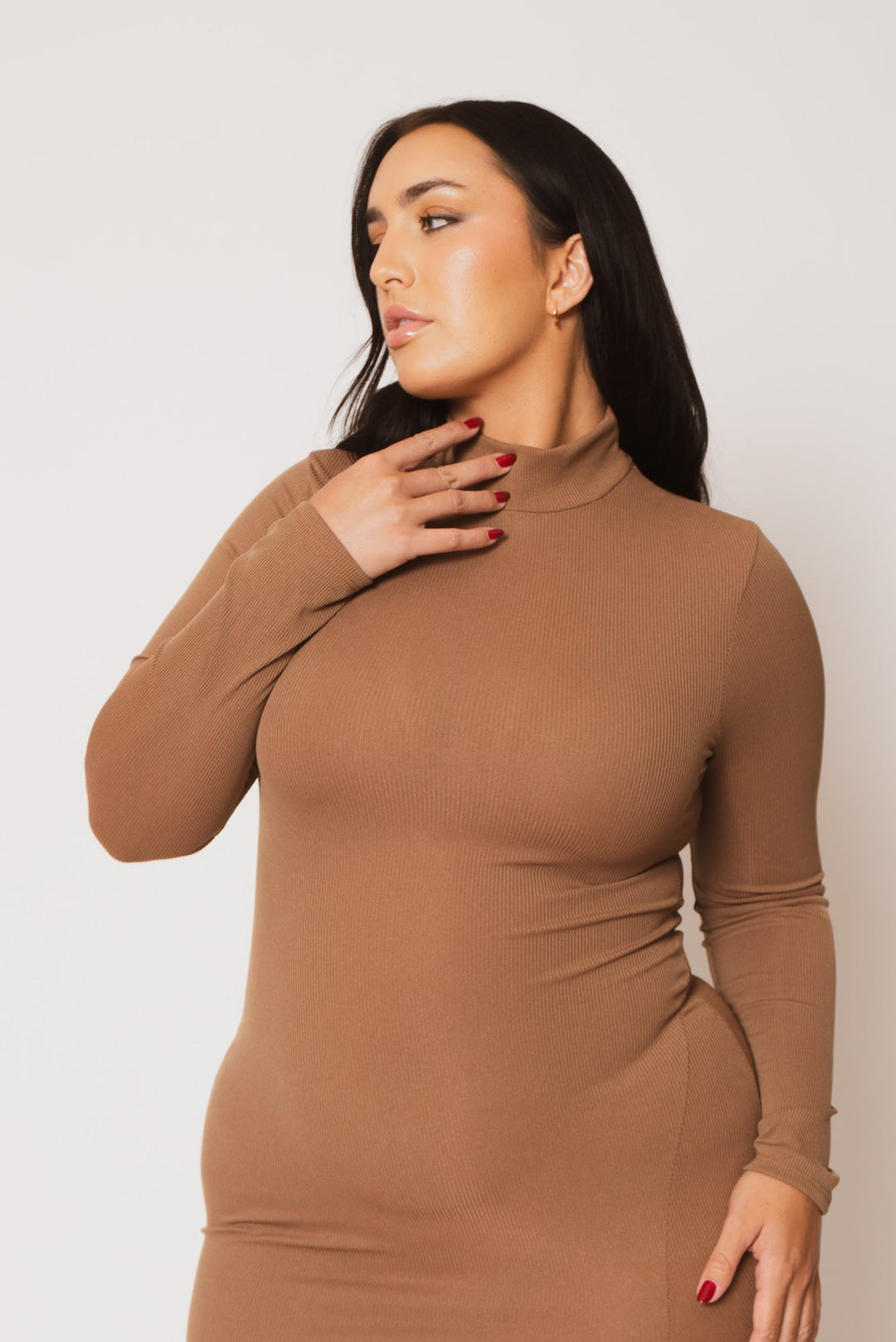 Gibiu Dresses Plus Size Autumn Glow Mini Dress - Brown
