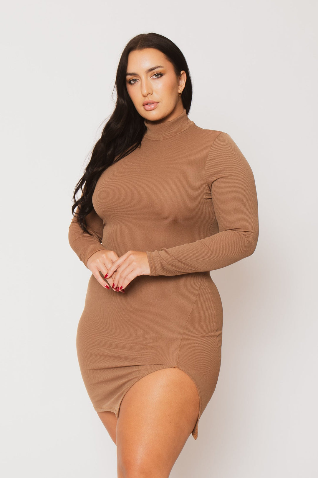 Women's Plus Size Autumn Glow Mini Dress - Brown