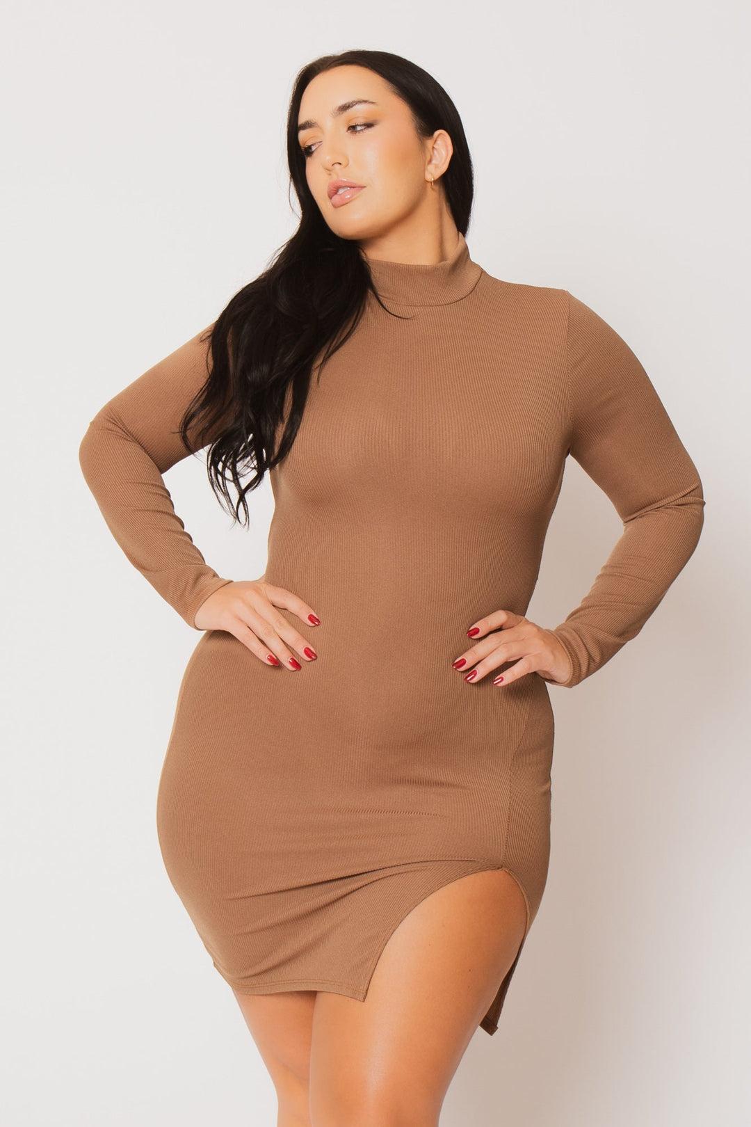 Gibiu Dresses Plus Size Autumn Glow Mini Dress - Brown