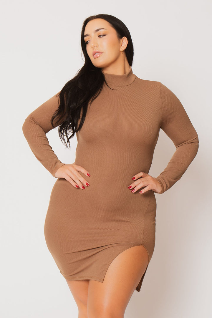 Gibiu Dresses Plus Size Autumn Glow Mini Dress - Brown