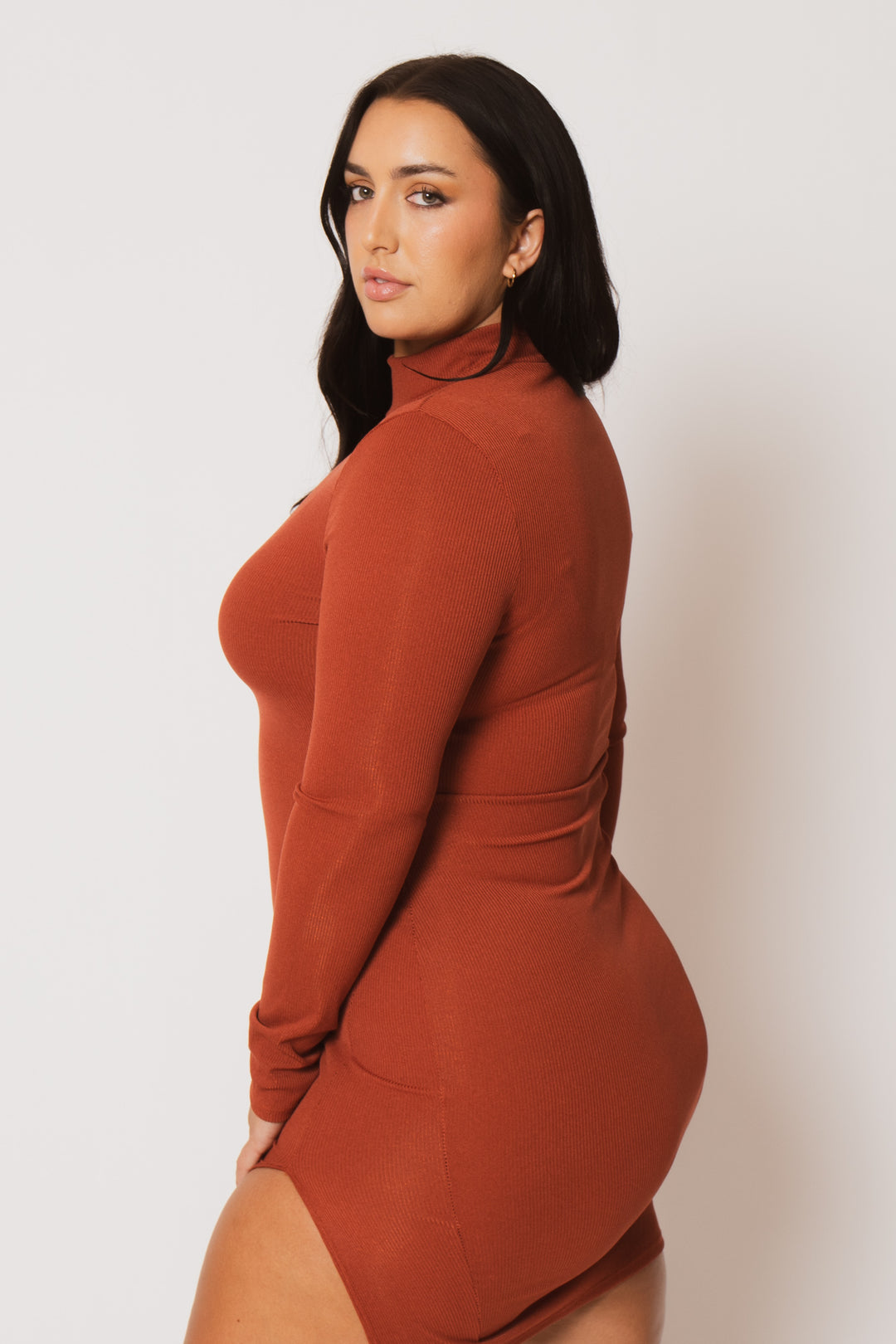 Gibiu Dresses Plus Size Autumn Glow Mini Dress - Rust
