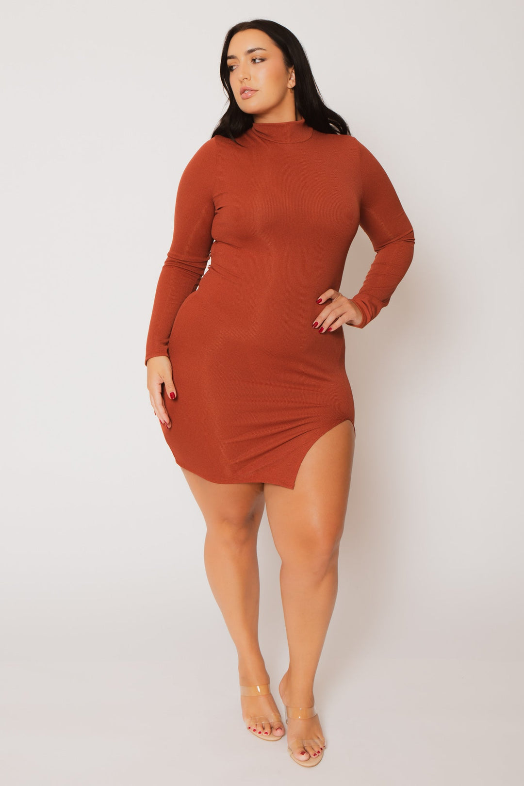Gibiu Dresses Plus Size Autumn Glow Mini Dress - Rust