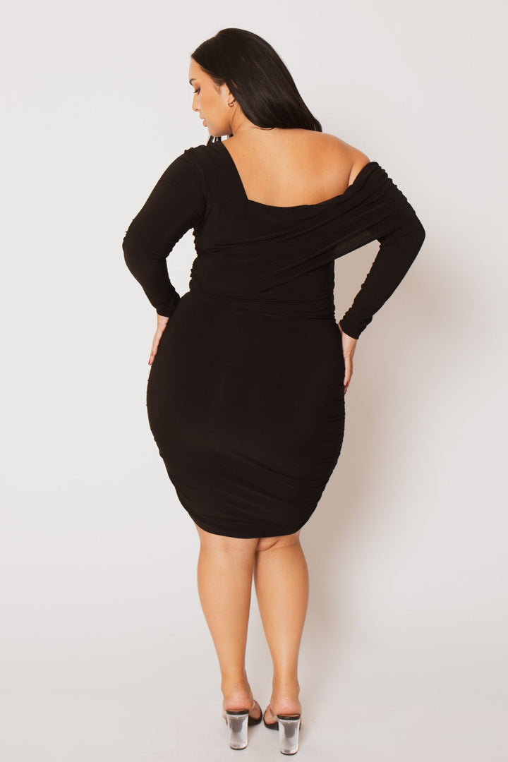 SYMPHONY Dresses Plus Size Ava Ruched Bodycon Dress - Black