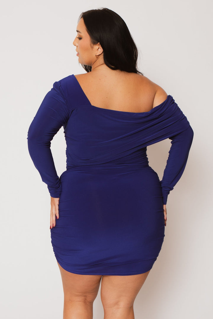 SYMPHONY Dresses Plus Size Ava Ruched Bodycon Dress - Blue