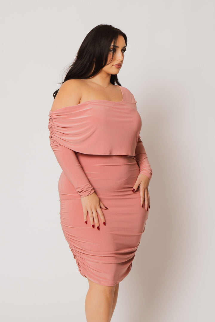 SYMPHONY Dresses Plus Size Ava Ruched Bodycon Dress - Pink