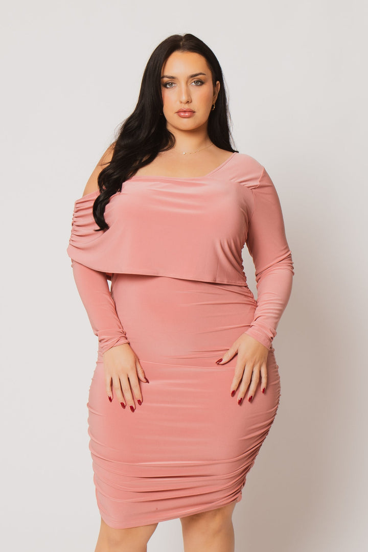 SYMPHONY Dresses Plus Size Ava Ruched Bodycon Dress - Pink
