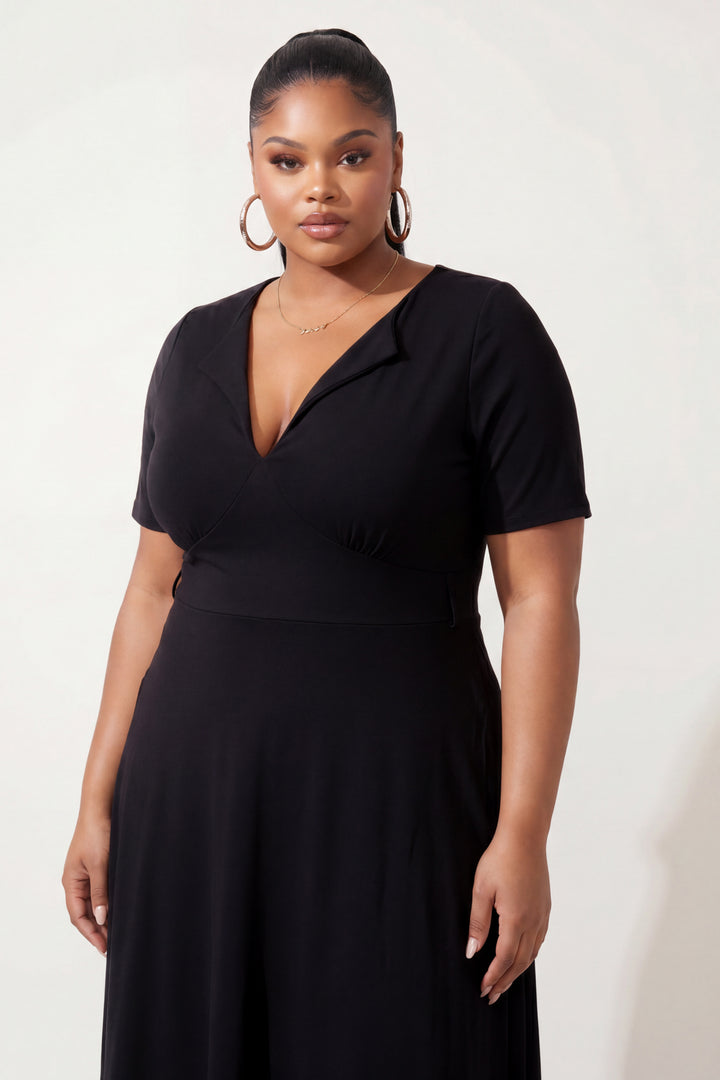Curvy Sense Inc. Dresses Plus Size Aveline Charm Dress - Black