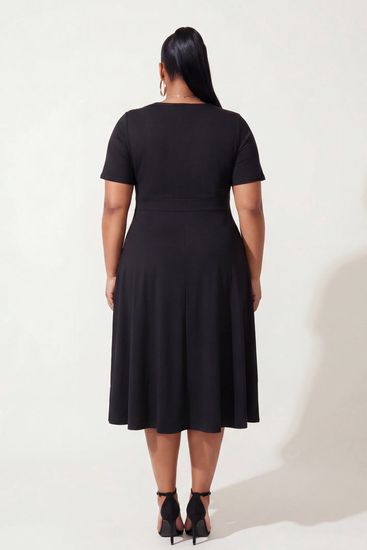 Curvy Sense Inc. Dresses Plus Size Aveline Charm Dress - Black