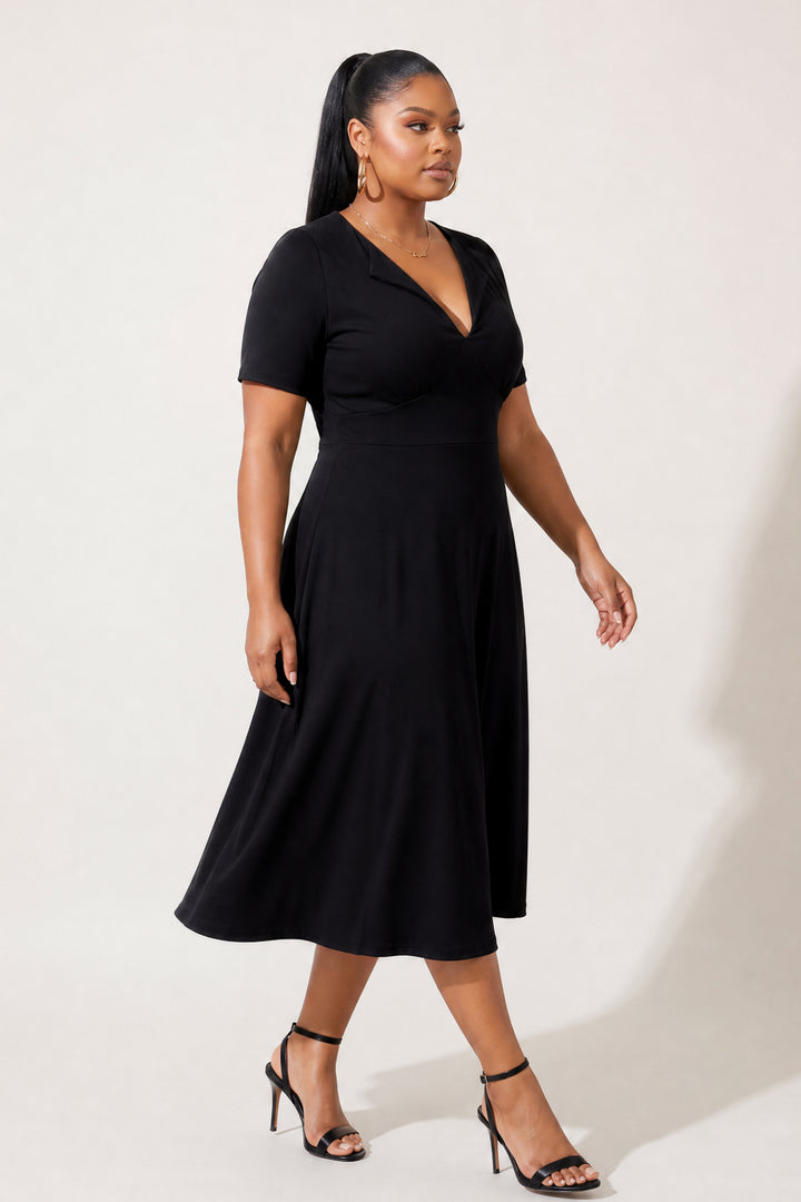 Curvy Sense Inc. Dresses Plus Size Aveline Charm Dress - Black