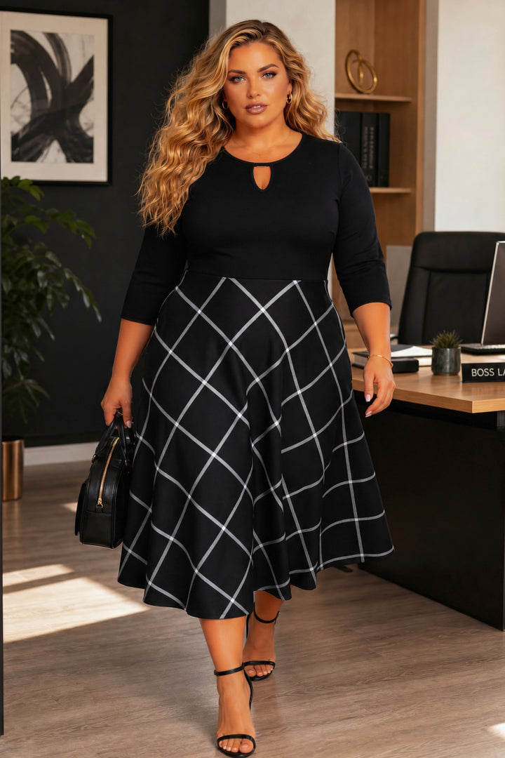 Curvy Sense Inc. Dresses Plus Size Aveline Grace Dress - Black