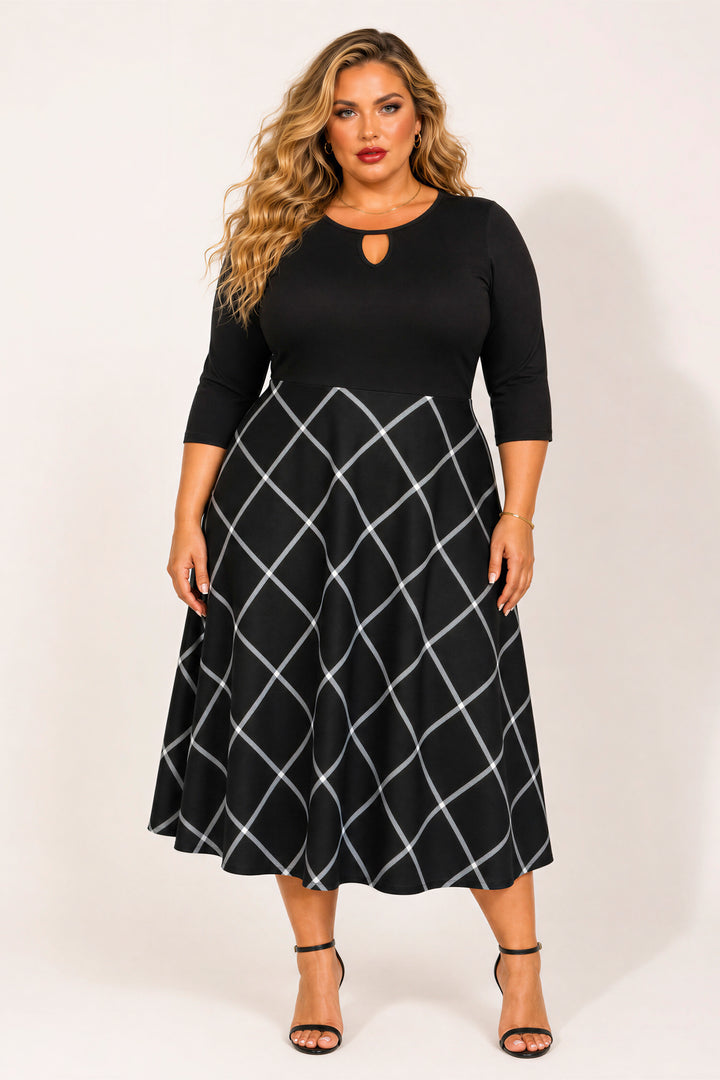 Curvy Sense Inc. Dresses Plus Size Aveline Grace Dress - Black