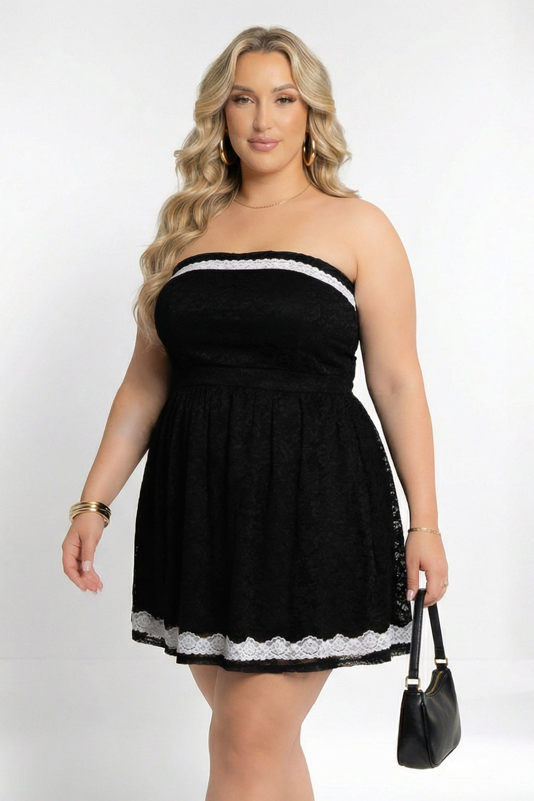 Curvy Sense Inc. Dresses Plus Size Baby Doll Charm Dress - Black