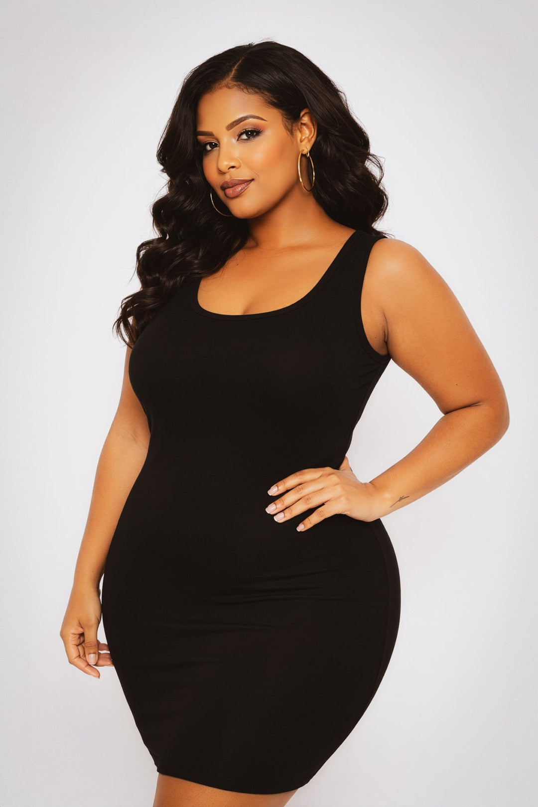 Ambiance Dresses Plus Size Basic Tank Dress - Black