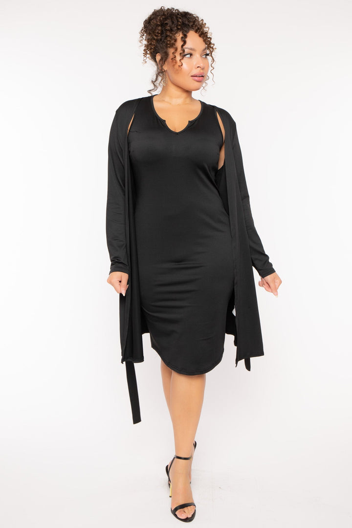 China Dresses Plus Size Becca Midi  2pc Set- Black