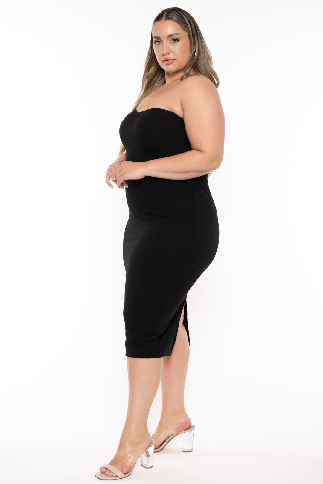 Curvy Sense Dresses Plus Size Bellamy Bodycon Dress -Black