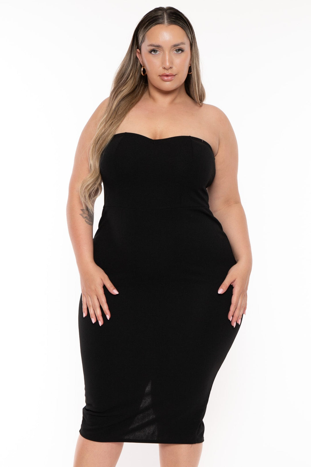 Curvy Sense Dresses Plus Size Bellamy Bodycon Dress -Black