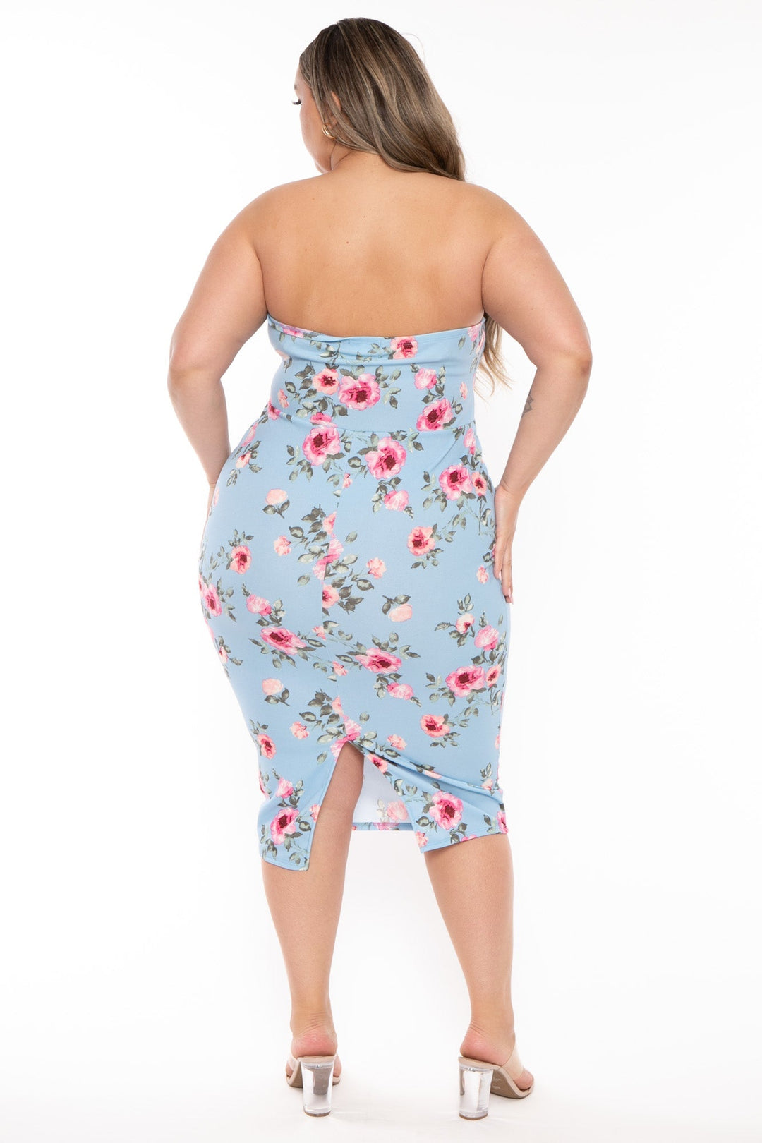 Curvy Sense Dresses Plus Size Bellamy  Bodycon Dress - Blue