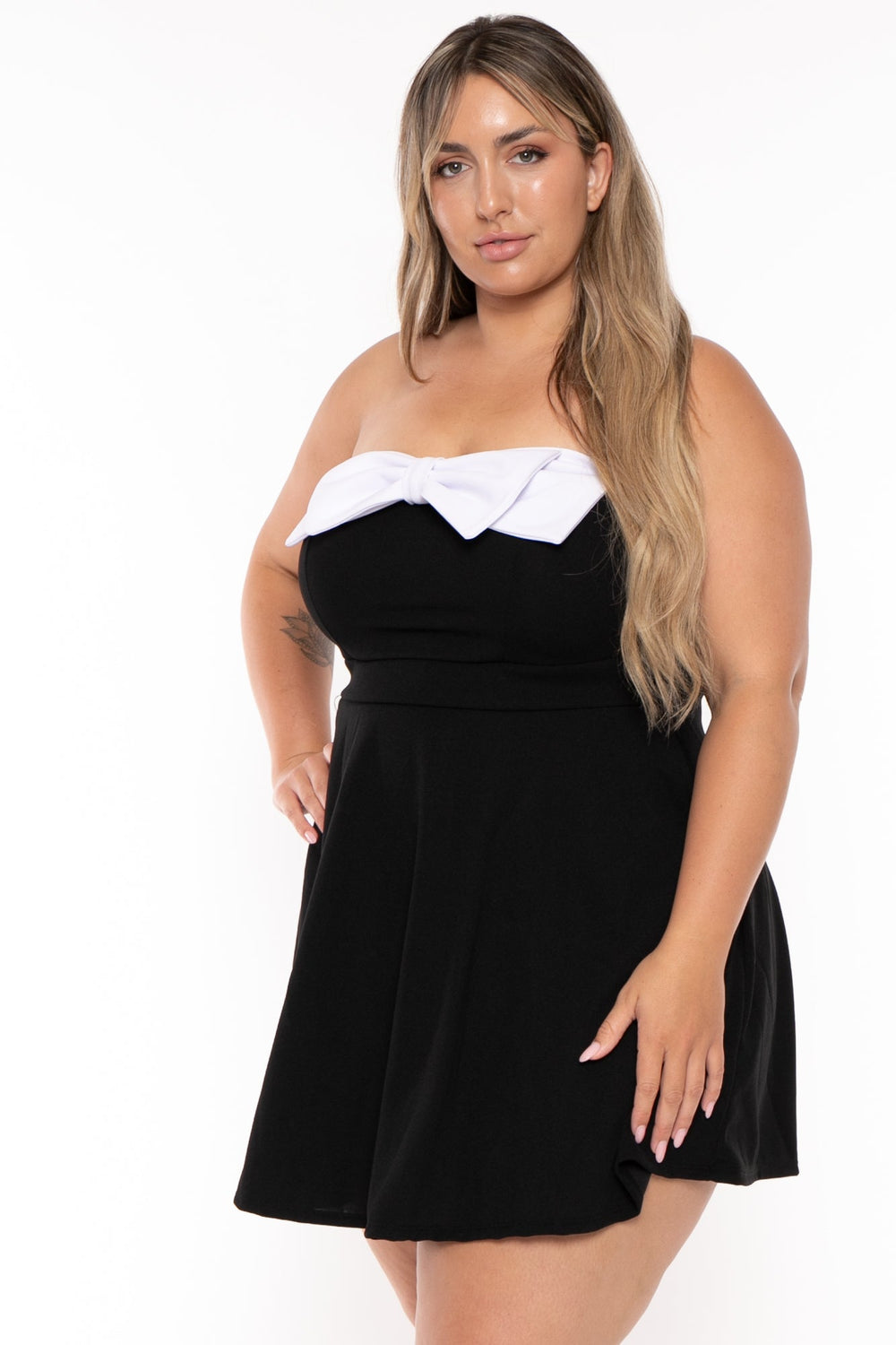 Curvy Sense Dresses Plus Size Bellamy Mini Flare Dress - Black