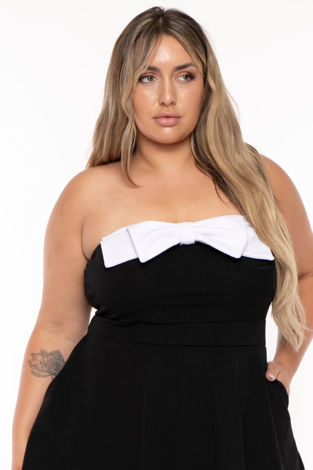 Curvy Sense Dresses Plus Size Bellamy Mini Flare Dress - Black