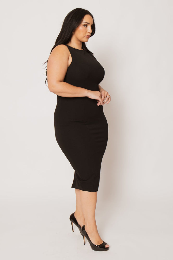 Curvy Sense Inc. Dresses Plus Size Bianca Sculpted Dress - Black