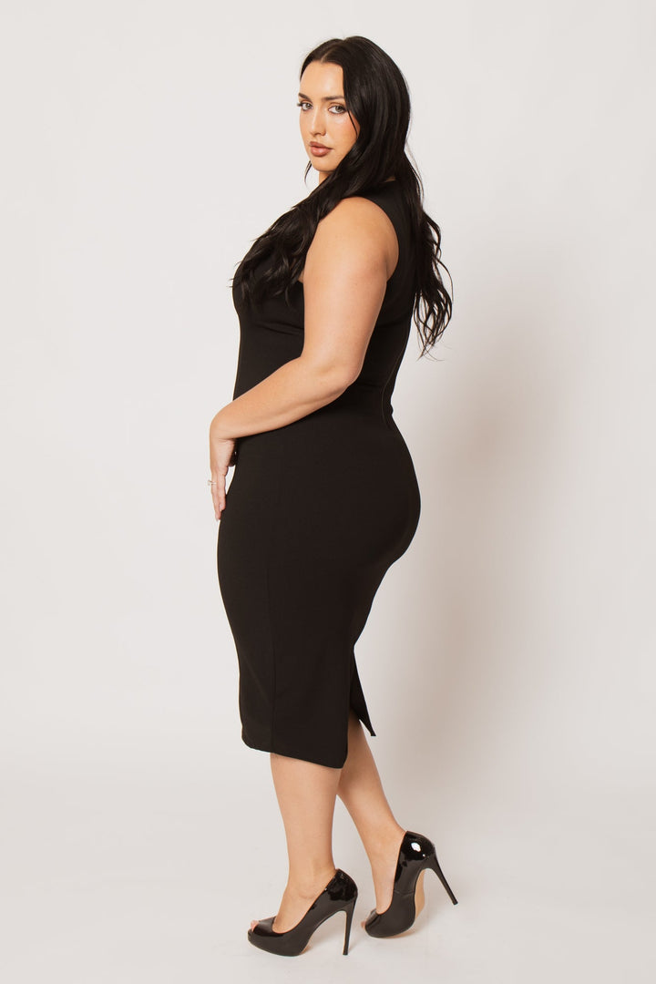 Curvy Sense Inc. Dresses Plus Size Bianca Sculpted Dress - Black