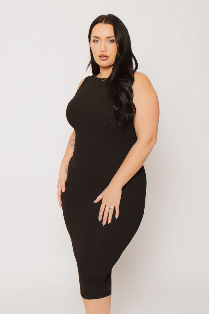 Curvy Sense Inc. Dresses Plus Size Bianca Sculpted Dress - Black