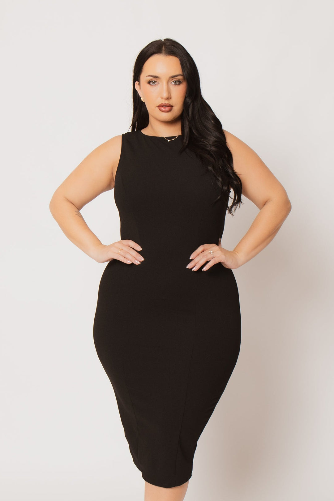 Curvy Sense Inc. Dresses Plus Size Bianca Sculpted Dress - Black