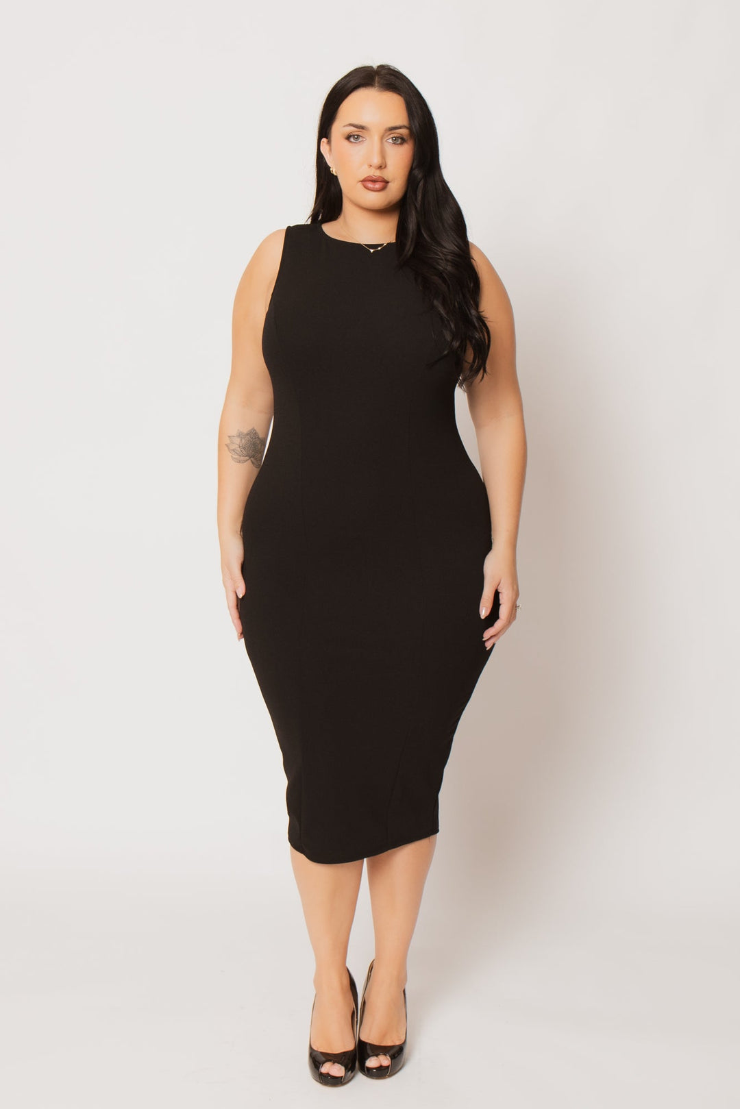 Curvy Sense Inc. Dresses Plus Size Bianca Sculpted Dress - Black
