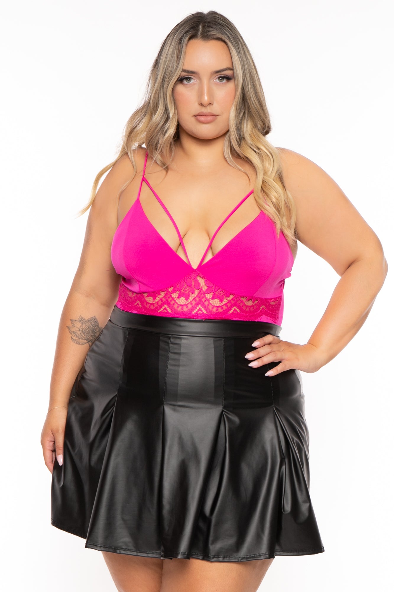 Plus size black leather skirt clearance long