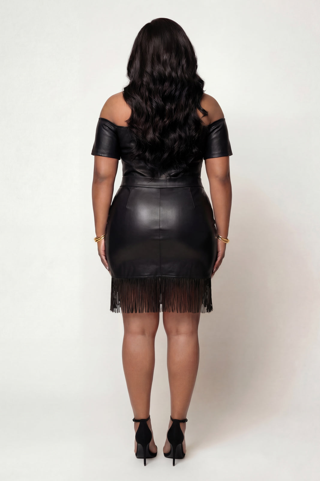 Curvy Sense Inc. Dresses Plus Size Bold Desire Fringe Mini Dress - Black