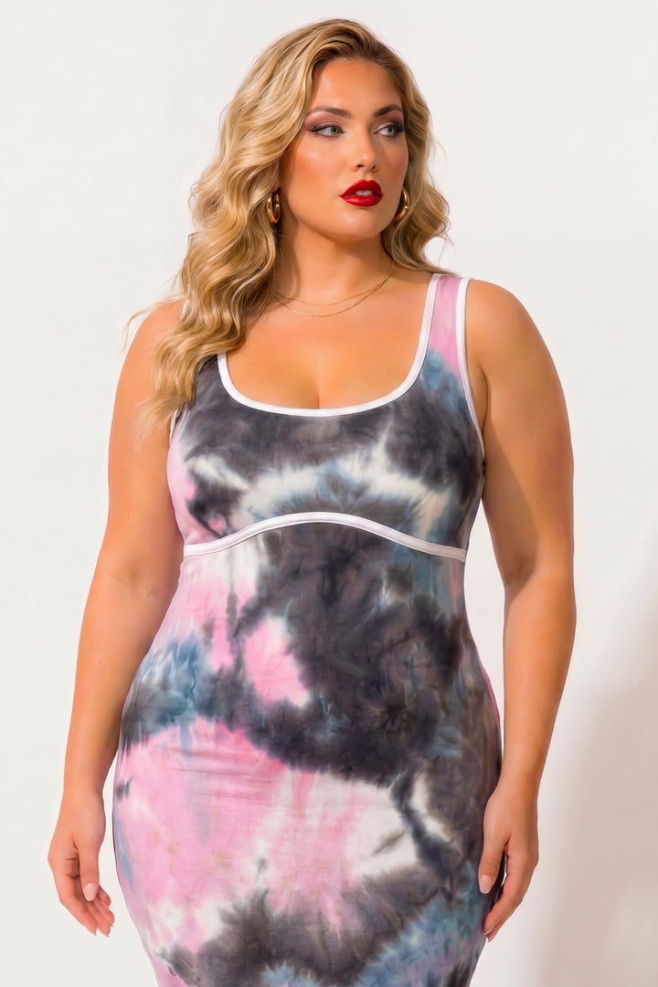Curvy Sense Inc. Dresses Plus Size Bold Lines Bodycon Dress - Multi