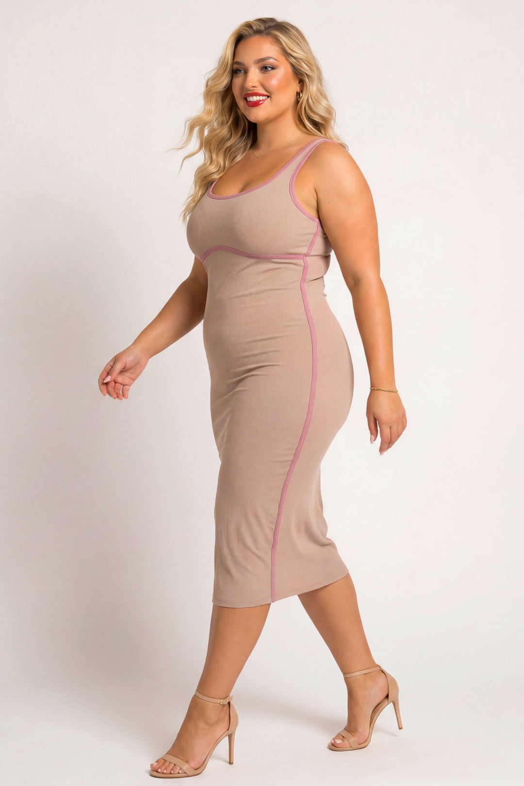 Plus Size Bold Lines Bodycon Dress