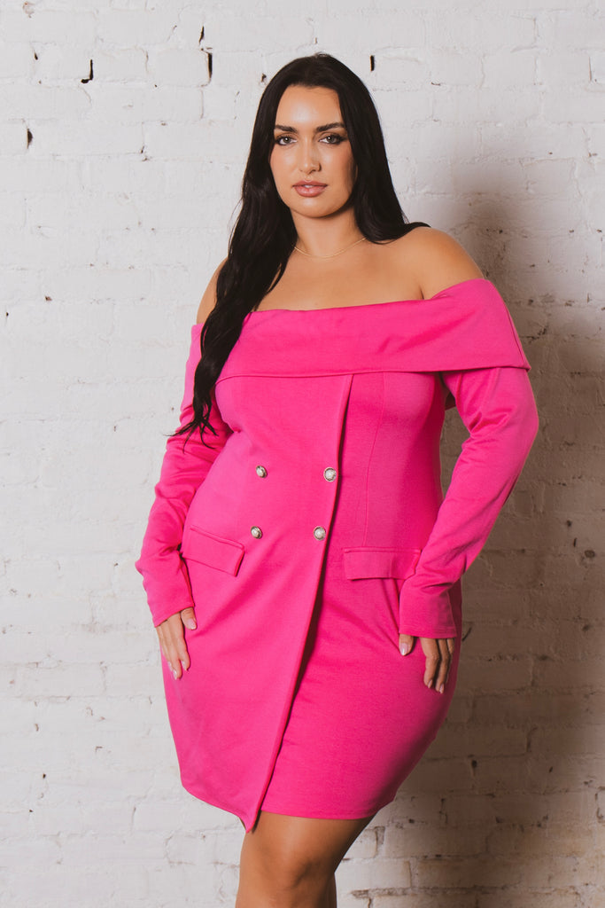 long blazer dress plus size Boss Babe Size:J24 Black and White Cow Manual measurement may exist #405